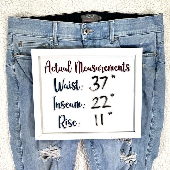 Torrid Jeans Women’s Size 18 (Actual 37x22) Crop Bombshell Skinny Distressed - Picture 15 of 15